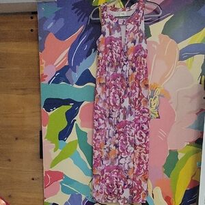 ECI Floral Maxi Dress - Pink, Purple, Orange